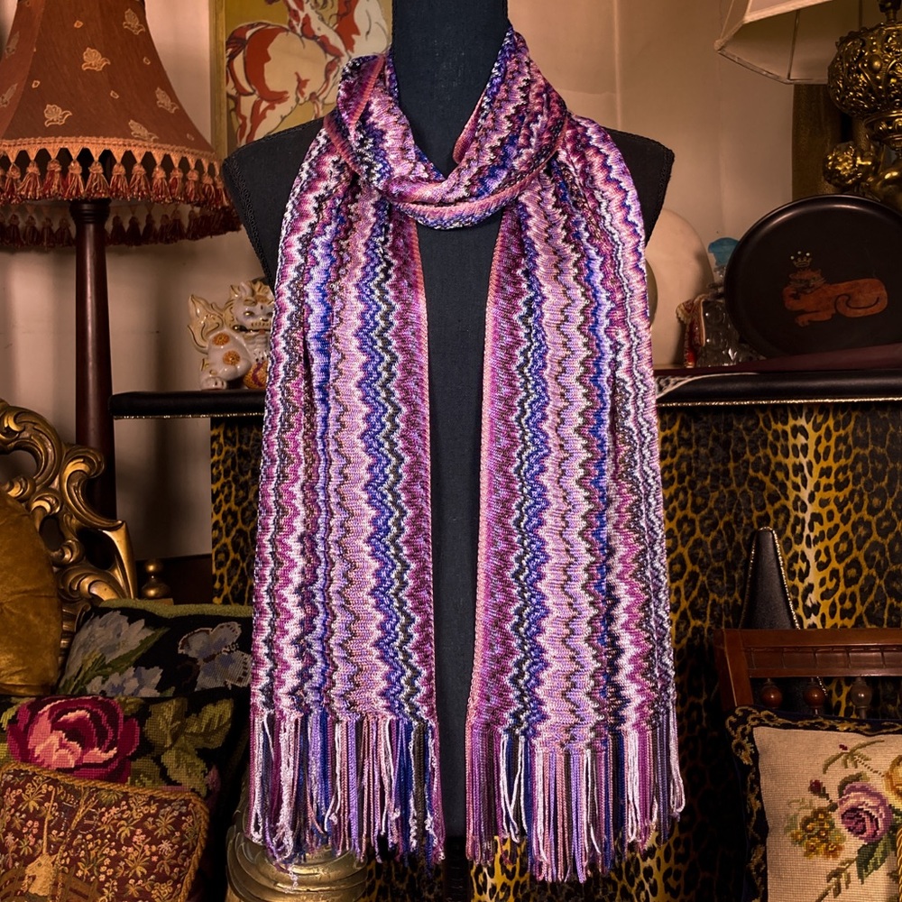 Missoni Chevron Classic Sweater Knit Scarf